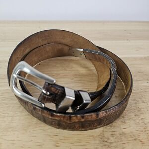 Remo Tulliani Mens 38 Brown Italian Calfskin Leather Belt Premium RT Designer
